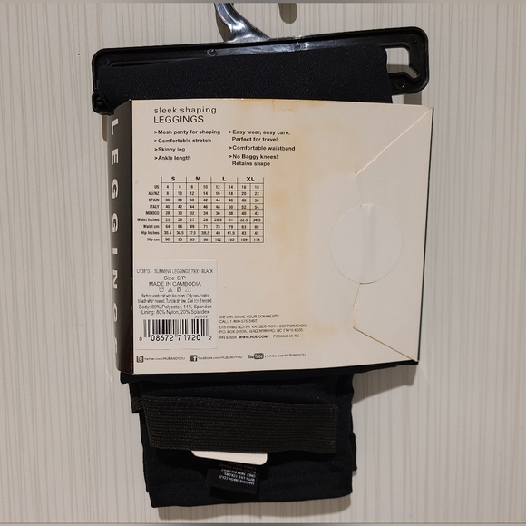 HUE Sleek Shaping Leggings Tummy Slimming For an Ultra Smooth Look Size Small - Picture 2 of 3